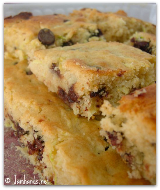easy chocolate chip zucchini bars recipe momspark.net