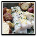 Roast Cod with Crisp Potatoes