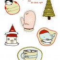black apple christmas tags