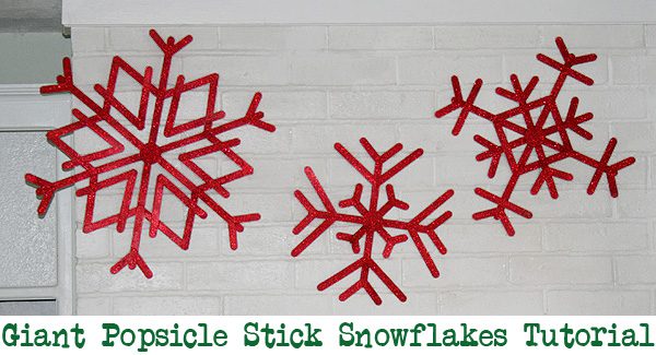 Gigantic Popsicle Stick Snowflakes Craft {tutorial} momspark.net