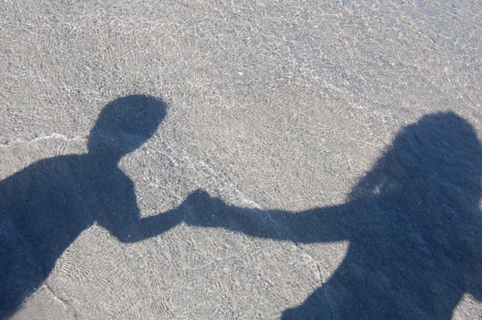 walking on beach with son momspark.net