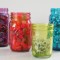 DIY Craft: Bright, Colorful Mason Jars with Mod Podge (tutorial)