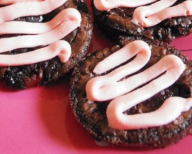 Cherry Brownie Bites with Cherry Cream Cheese Drizzle Dessert Recipe