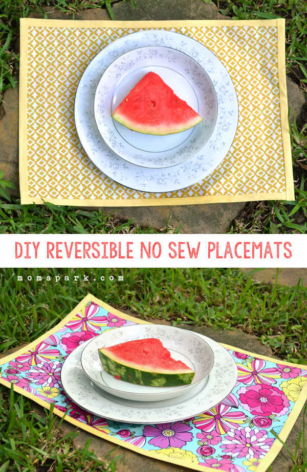 DIY Reversible No Sew Placemats Mom Spark Mom Blogger