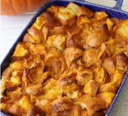 Pumpkin Bourbon Bread Pudding