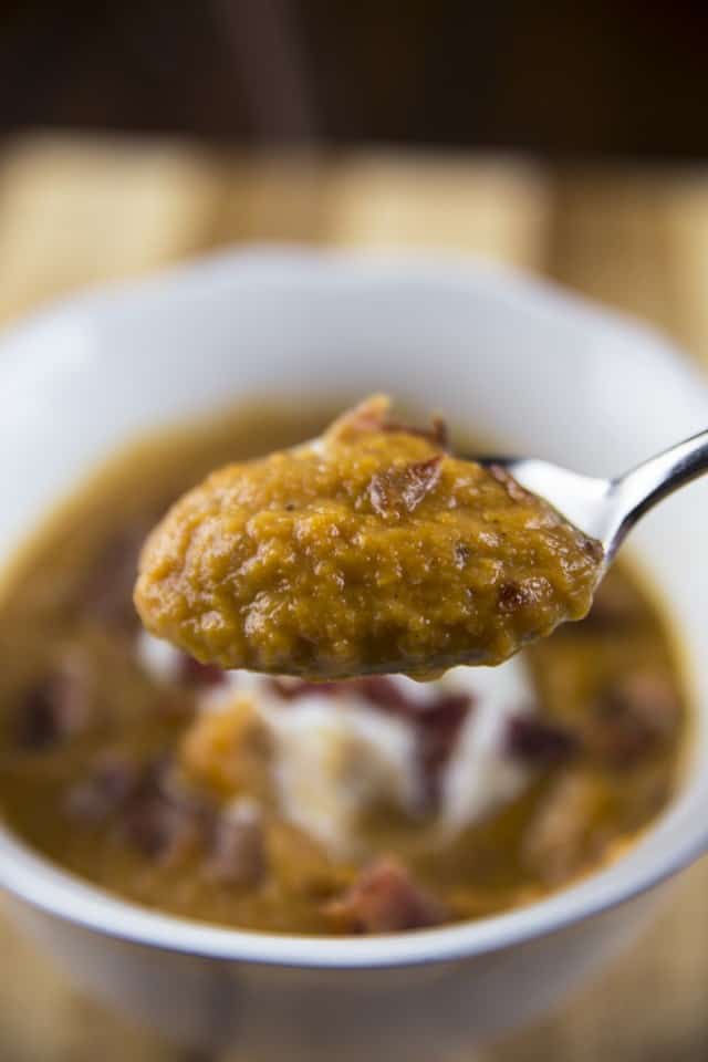 Creamy Pumpkin Soup With Bacon Crumbles Mom Spark Mom Blogger