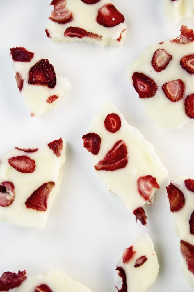 Frozen Strawberry Vanilla Yogurt Bark Recipe Mom Spark A Trendy