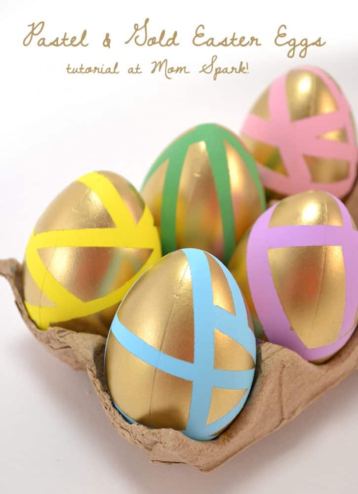 Pastel & Gold Easter Eggs Tutorial Mom Spark Mom Blogger