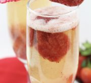 Strawberry Cupid Mimosas Cocktail Drink Recipe, a simple, yet delicious, that can be enjoyed on Valentine's Day for breakfast, brunch, lunch or dinner.