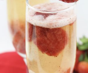 Strawberry Cupid Mimosas Cocktail Drink Recipe, a simple, yet delicious, that can be enjoyed on Valentine's Day for breakfast, brunch, lunch or dinner.