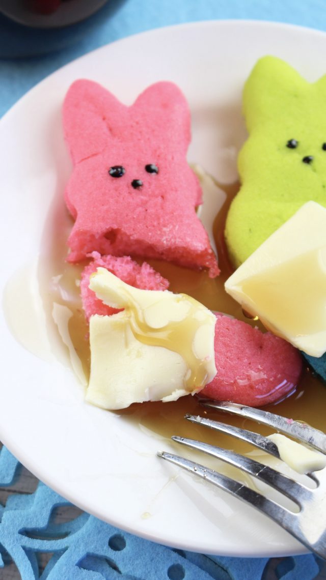 Colorful Mini Peeps Easter Pancake Recipe Mom Spark Mom Blogger