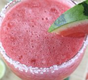 Margaritas have a special part in my heart, especially this time of the year when the weather is warming up. Add watermelons to that mix and I am in love! This sweet, fruity salt-rimmed watermelon margarita will make your heart sing during Cinco de Mayo and all summer long!