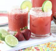 Strawberry Margarita Punch Drink Recipe Oh, how I'm already loving the longer, sunny days of spring and early summer. It has me in a mood for yummy margaritas at the end of the day, which inspired this recipe today! Strawberry Margarita Punch. So sweet and delicious!