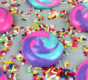 Rainbow unicorn "poop" meringues. Yup, we're doing this. Soft in the middle and crispy on the outside, these meringues are fun cookie-like snacks that are perfect for your next unicorn or rainbow-themed party. Or just because they're a ton of fun to make and eat.