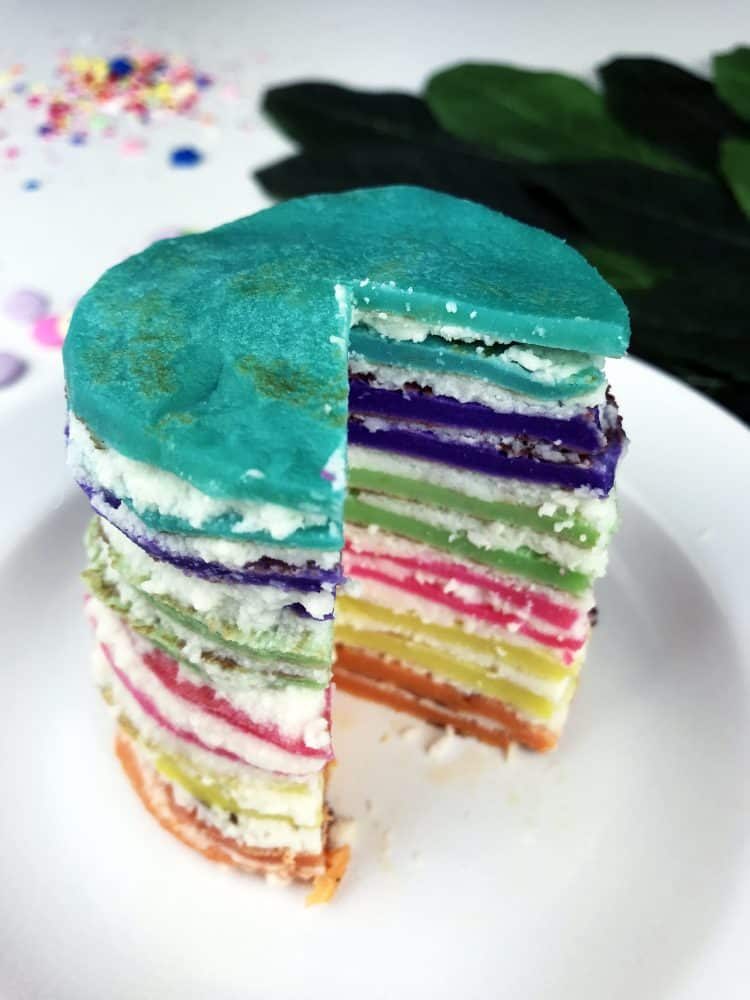 Mini Rainbow Crepe Cake Recipe | Mom Spark - Mom Blogger