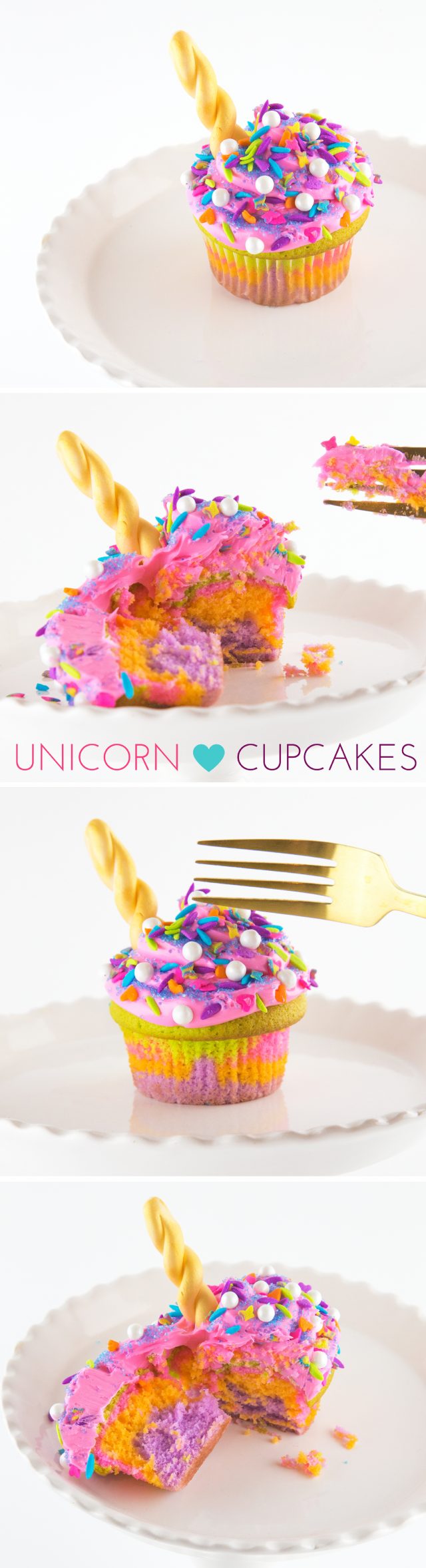 Unicorn Horn Rainbow Cupcake Recipe | Mom Spark - Mom Blogger