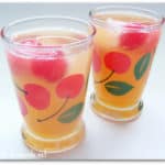 Apricot Coolers with Cherry Ice Cubes Drink Recipe