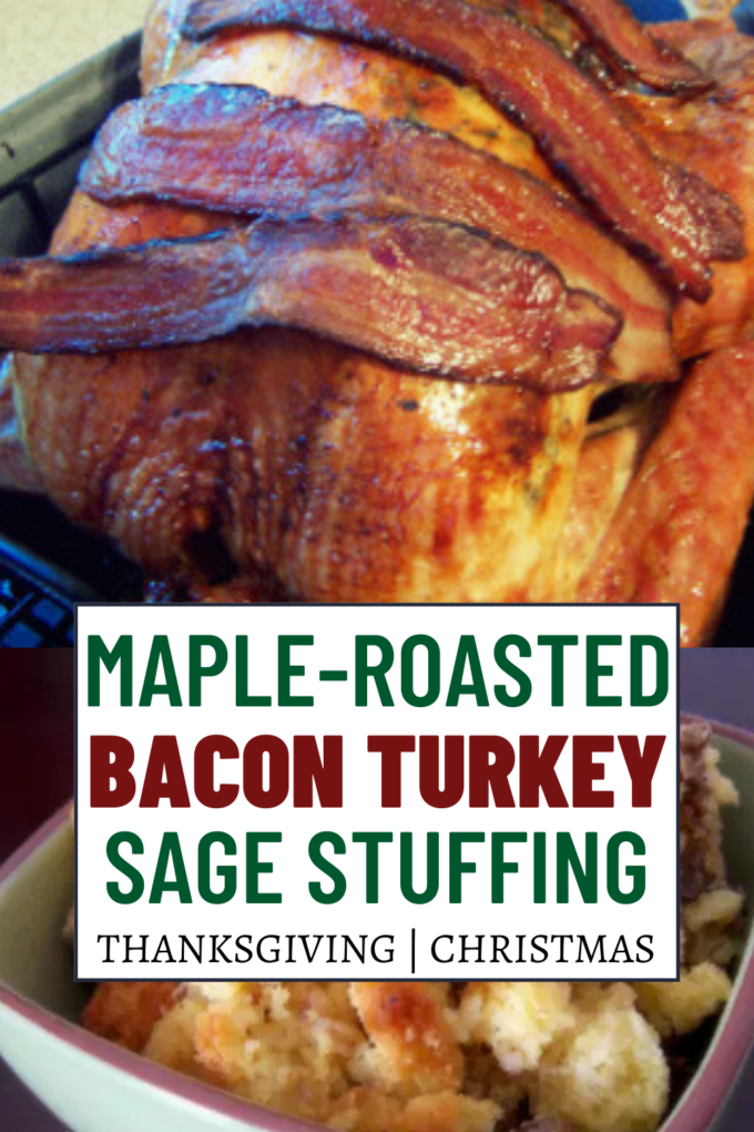 Maple-Roasted Turkey with Sage, Smoked Bacon, and Cornbread Stuffing