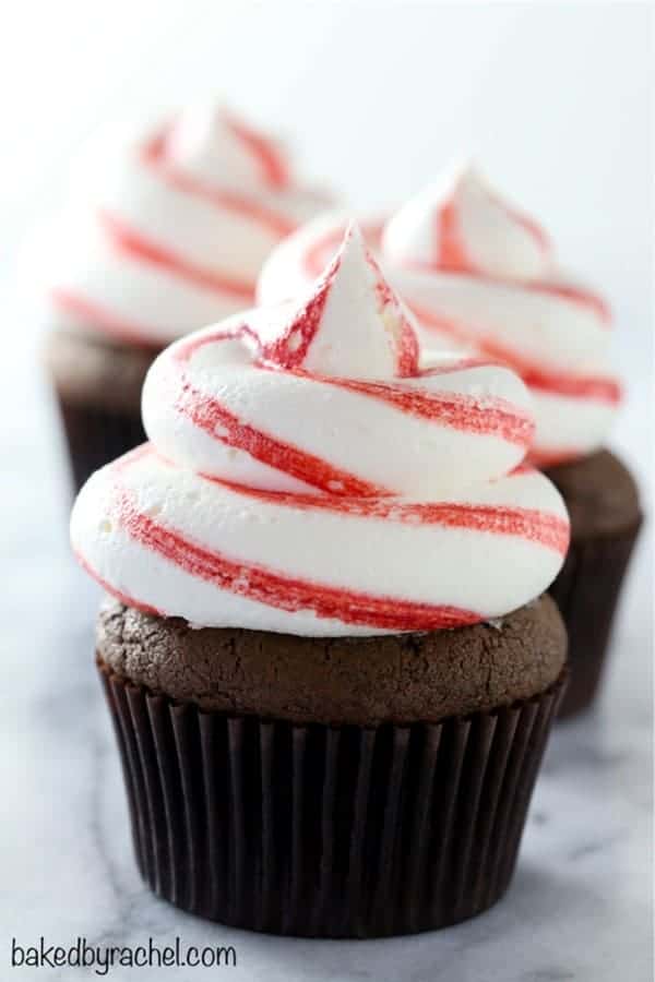 Chocolate Candy Cane Cupcakes with Peppermint Buttercream Frosting