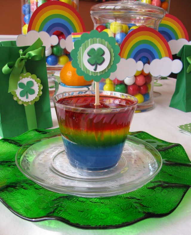 St. Patrick's Day Rainbow Jello Dessert Recipe