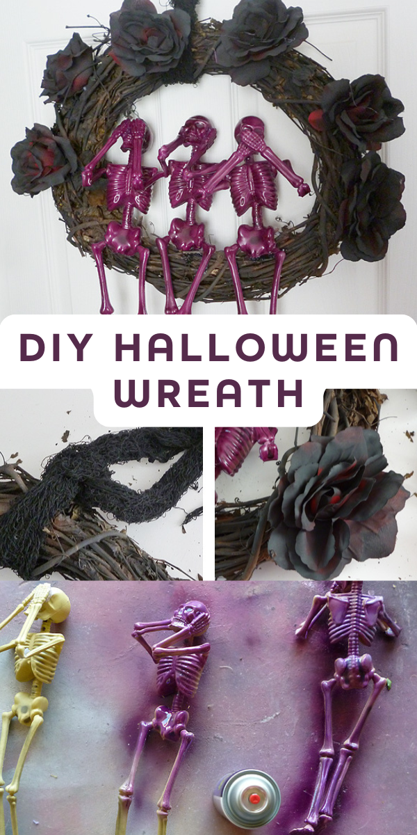 DIY Skeleton Halloween Wreath