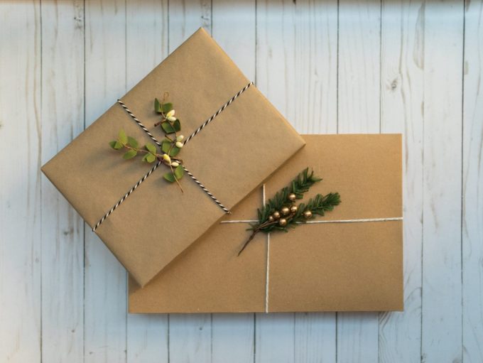 Brown Wrapping Paper with Greenery