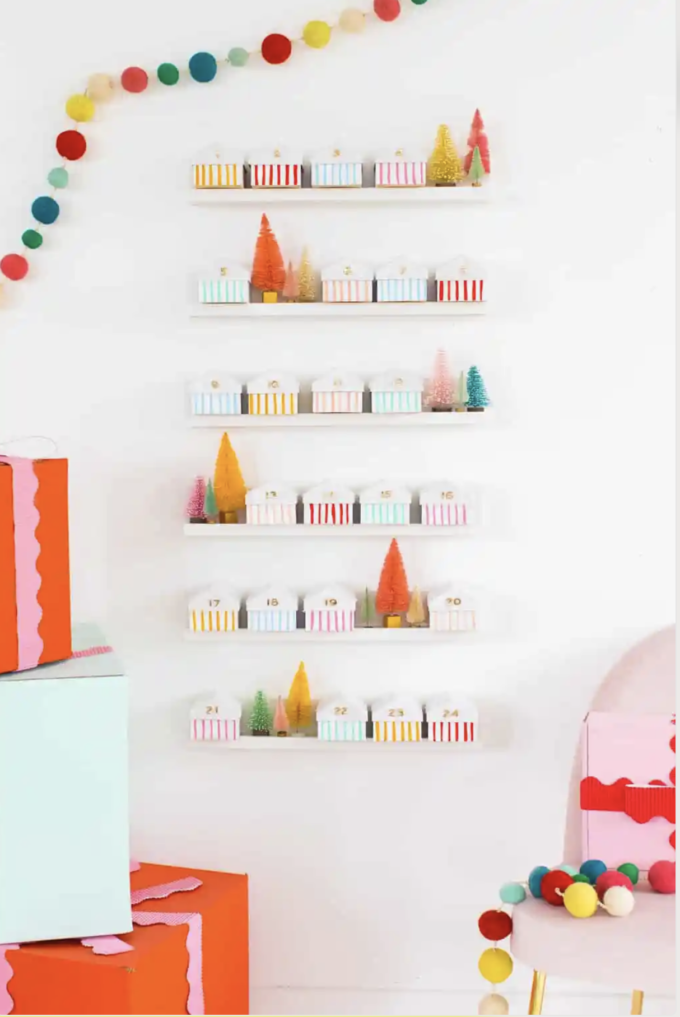 Colorful Houses DIY Kids Advent Calendar