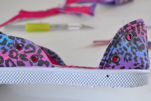 DIY Shoe Makeover: Tennies to Laced Up Flats