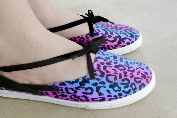 DIY Shoe Makeover: Tennies to Laced Up Flats