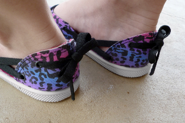 DIY Shoe Makeover: Tennies to Laced Up Flats