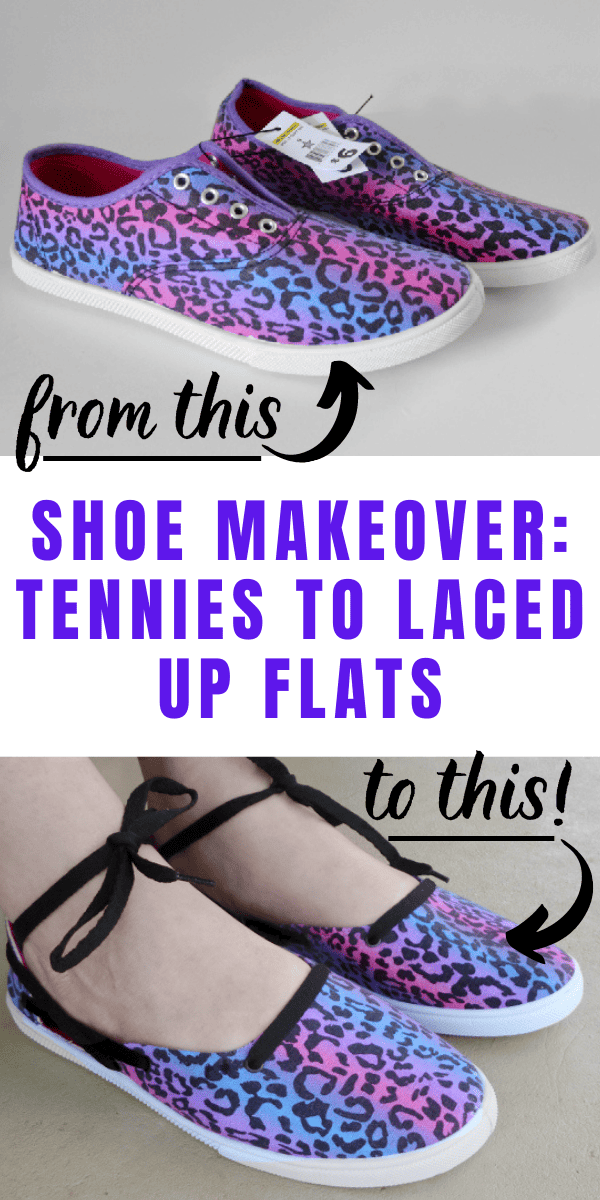 DIY Shoe Makeover: Tennies to Laced Up Flats