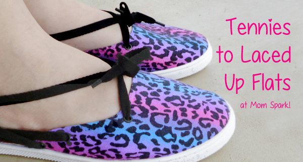 DIY Shoe Makeover: Tennies to Laced Up Flats