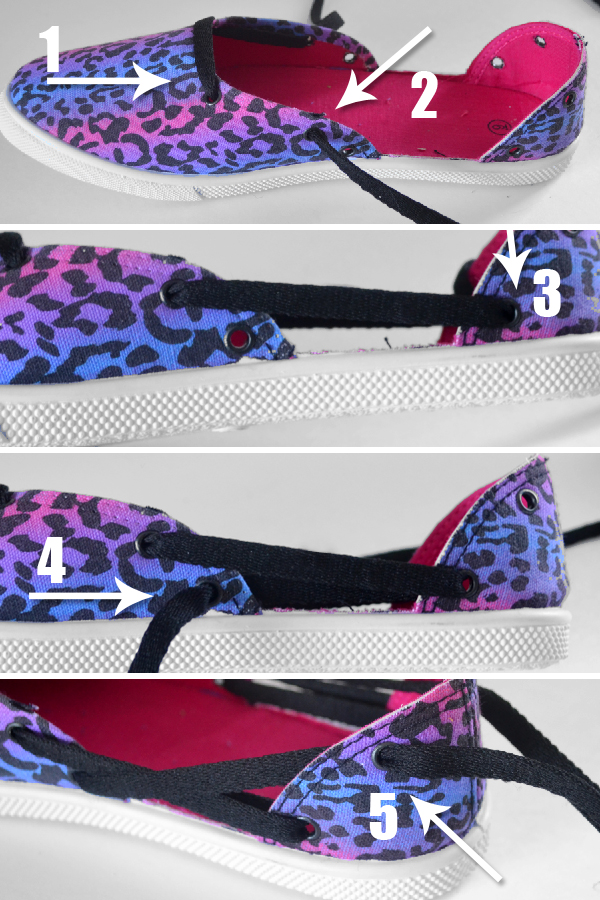 DIY Shoe Makeover: Tennies to Laced Up Flats