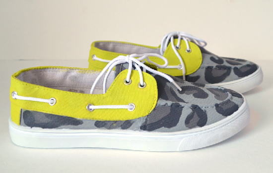Painted Leopard Lime Boat Shoes Makeover