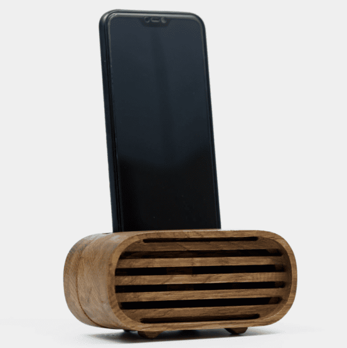 Wooden Phone Speaker, Passive Phone Amplifier, iPhone Acoustic Speaker, Wood Phone Stand