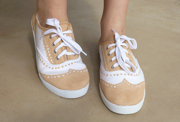 Faux Painted Oxfords Shoe Makeover