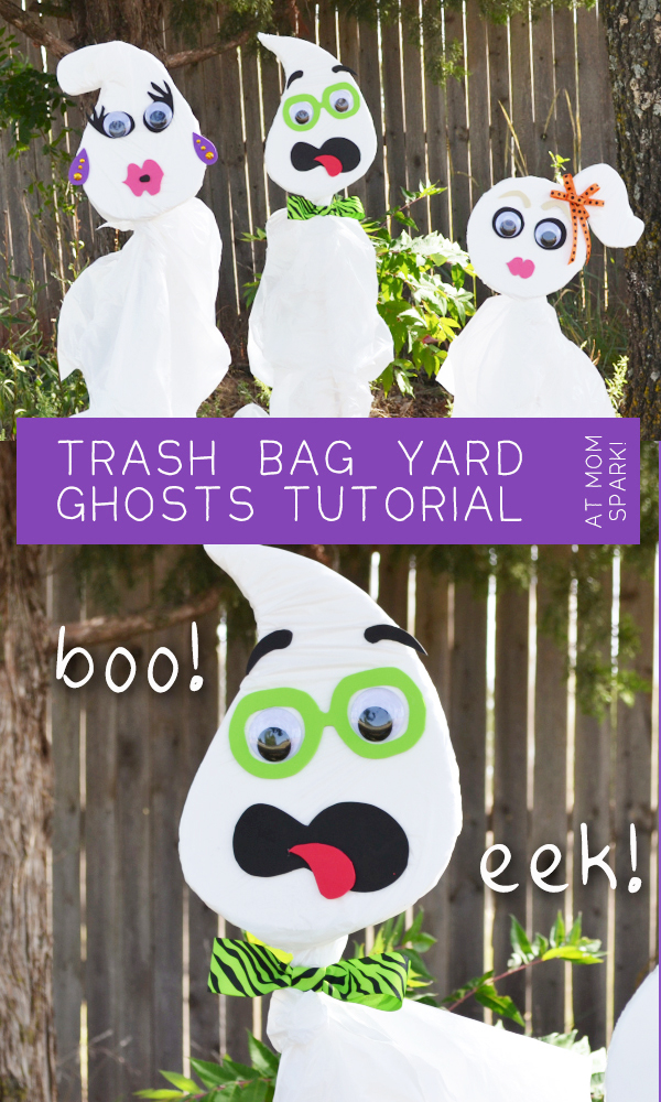 DIY Halloween Trash Bag Yard Ghosts Tutorial