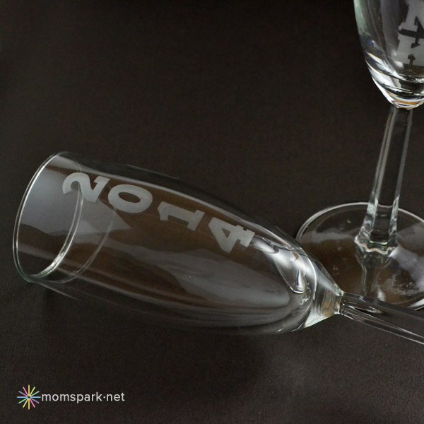 DIY Etched New Year's Eve Champagne Flutes
