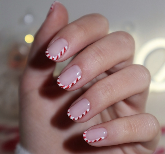 candy cane french tips