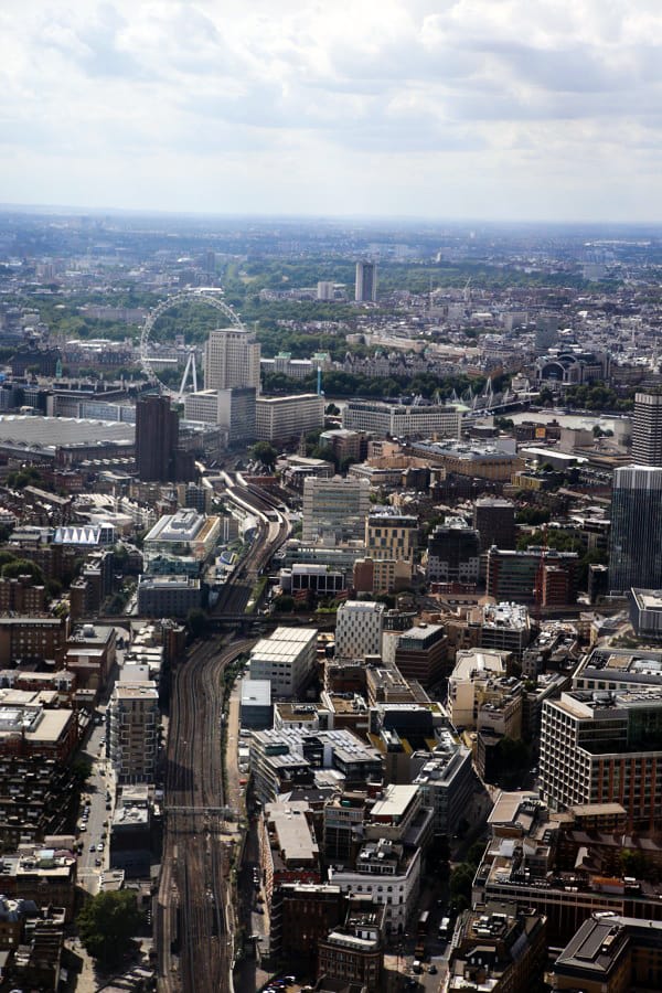 View from The Shard in London, England.