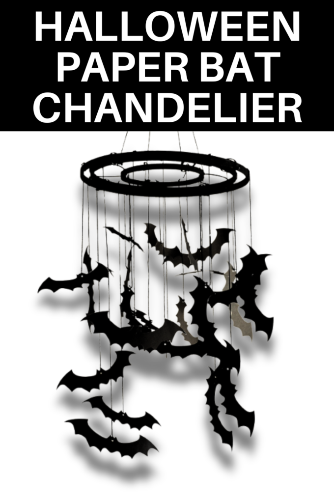 DIY Halloween Paper Bat Chandelier