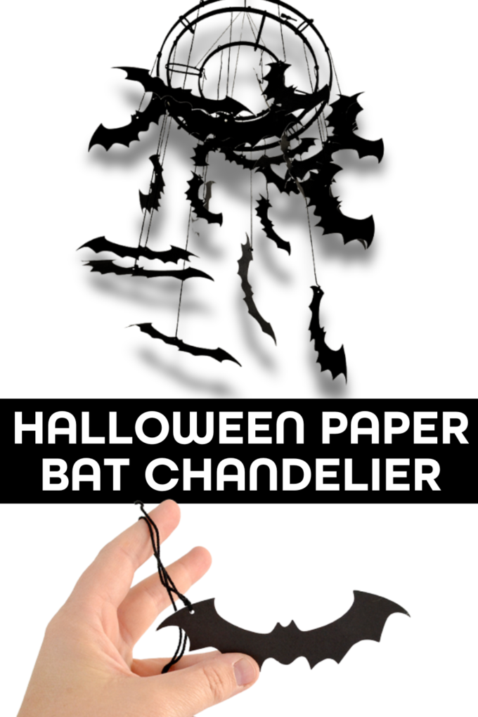 DIY Halloween Paper Bat Chandelier