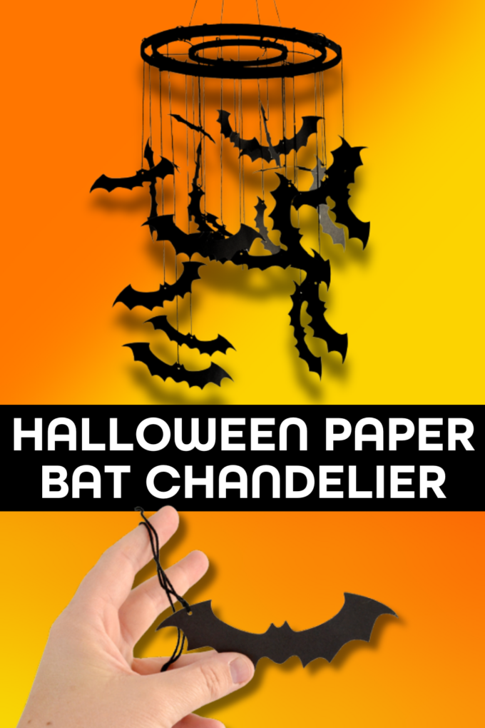 DIY Halloween Paper Bat Chandelier