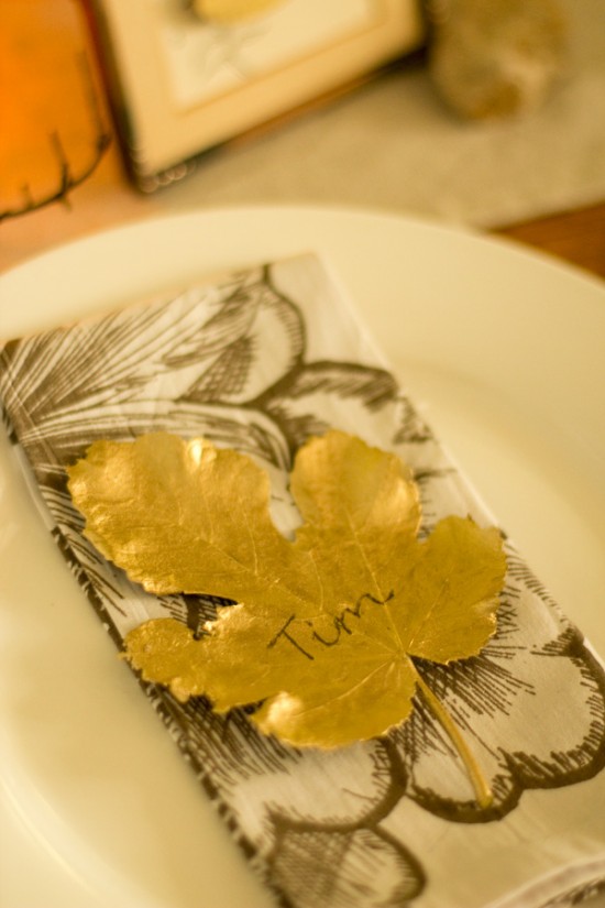 Gilded Leaf Place Cards