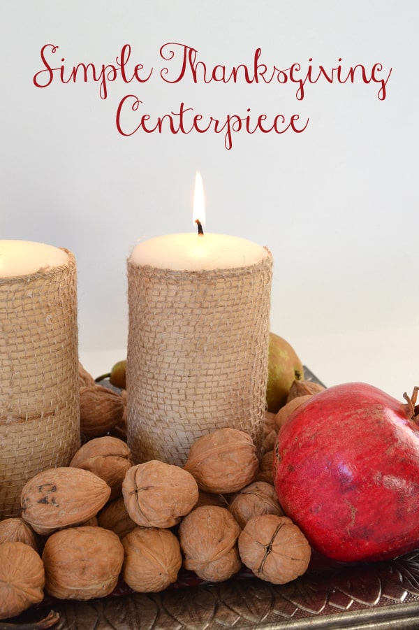 DIY Simple Burlap Candle Thanksgiving Centerpiece