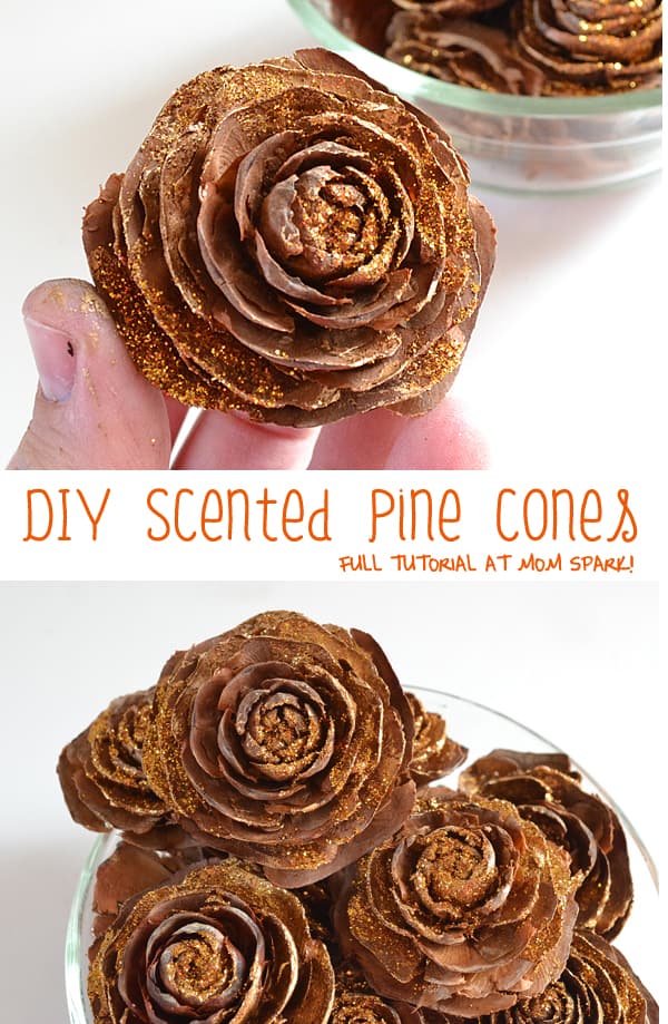 Make pretty decorative pine cones in your favorite scent!