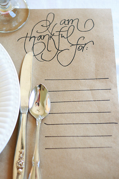 Thankful List Placemat