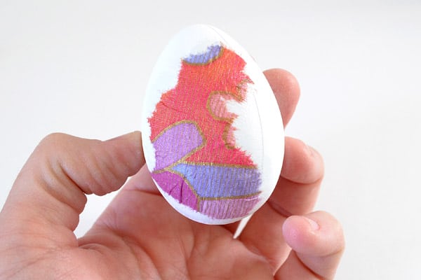 DIY Patterned Napkin Dyed Easter Eggs