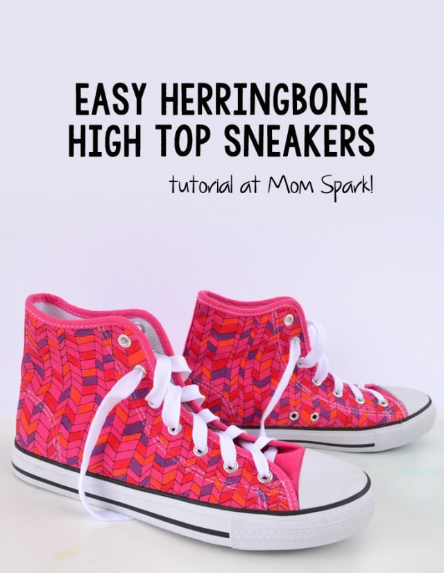 Easy DIY Herringbone High Top Sneakers