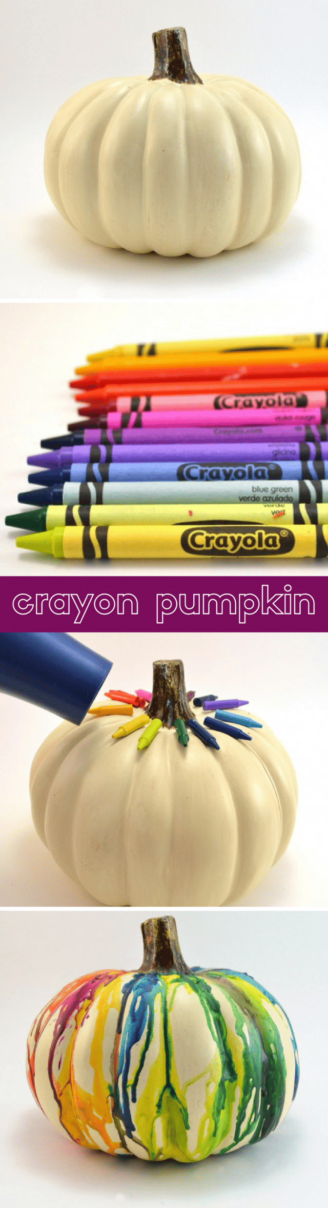 DIY Fall Halloween Melted Crayon Pumpkin Craft